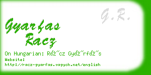 gyarfas racz business card